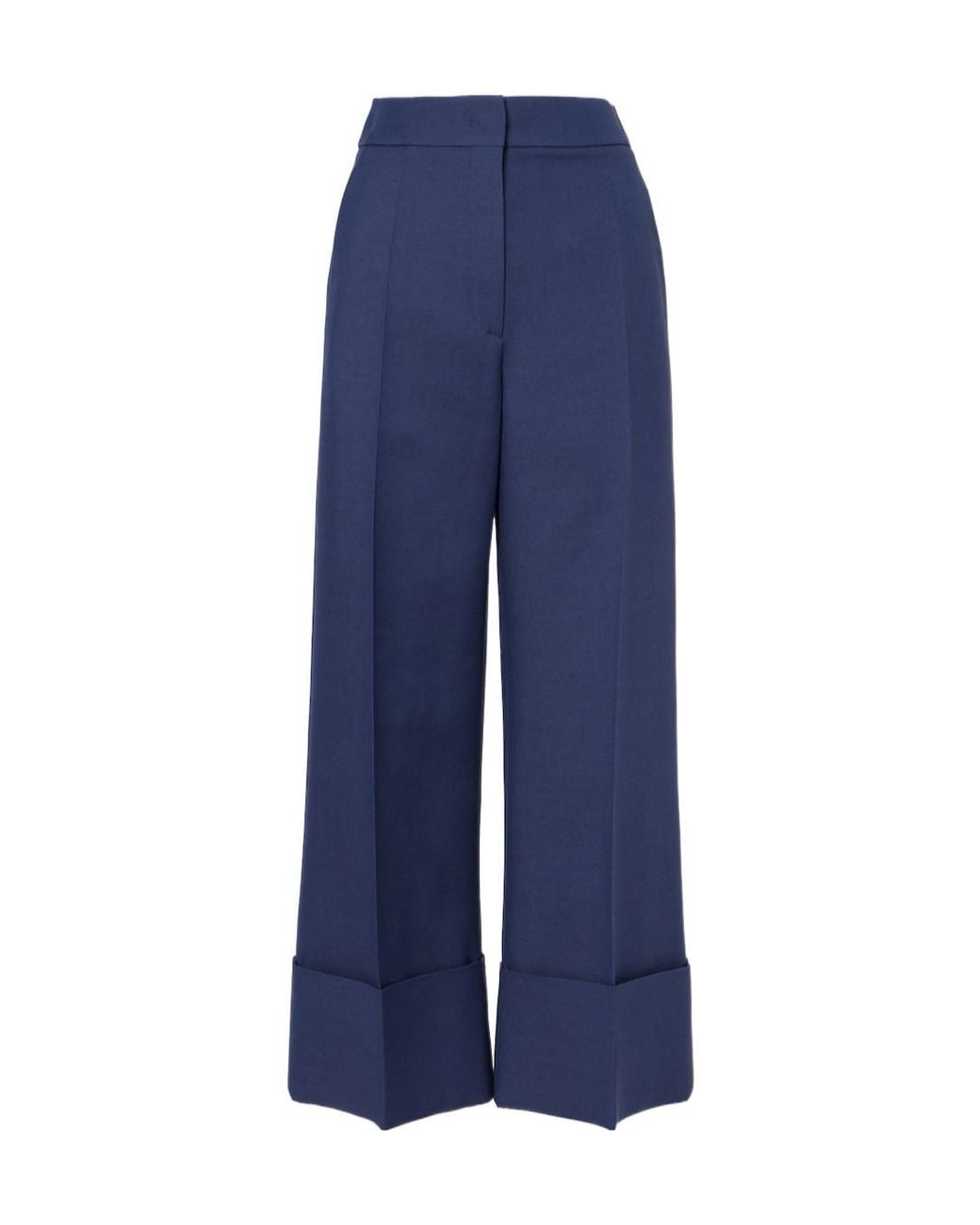 Valentino Blue Crepe Couture Wide-Leg Pants