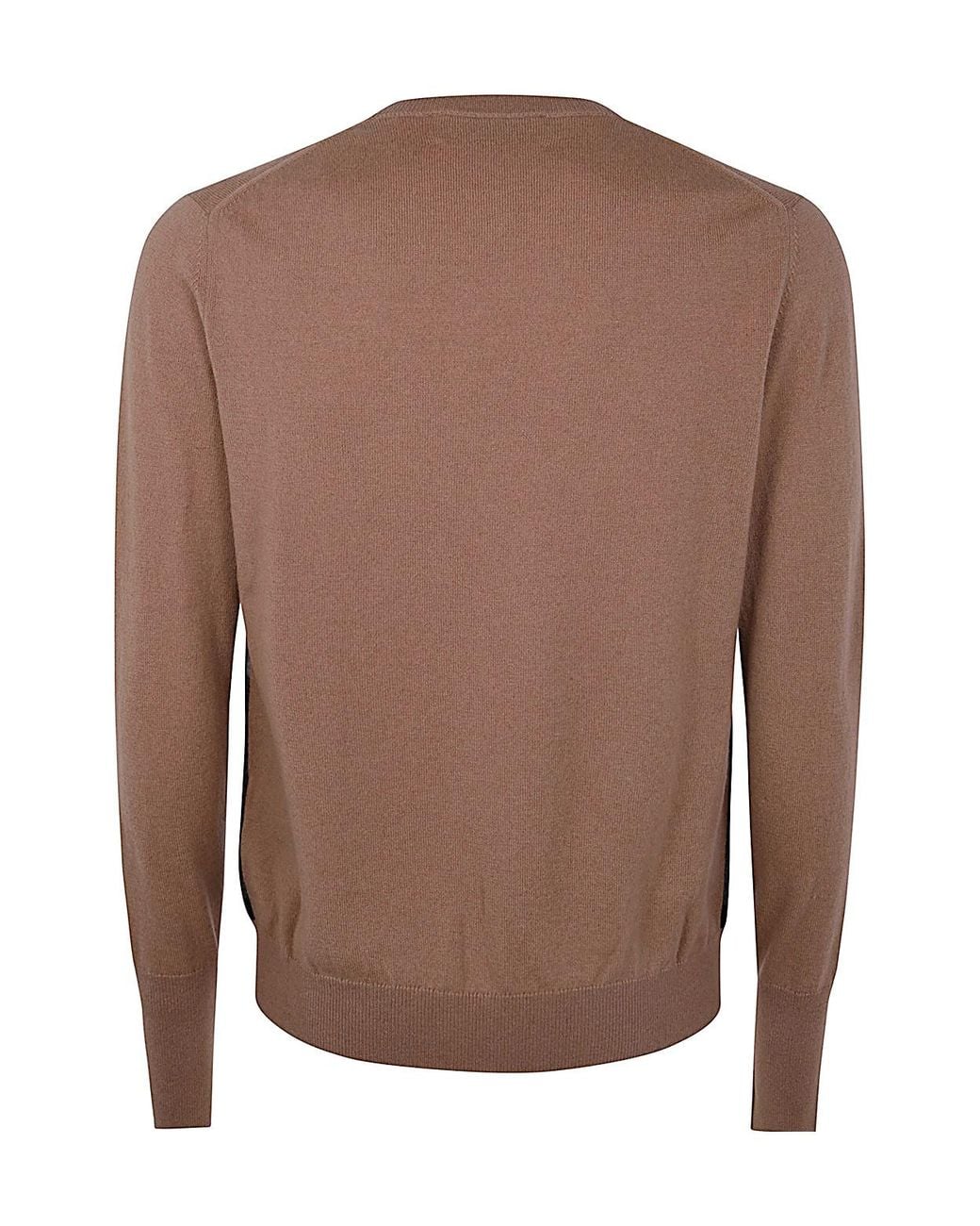 Ballantyne Gray Diamond Pattern V-Neck Jumper for men