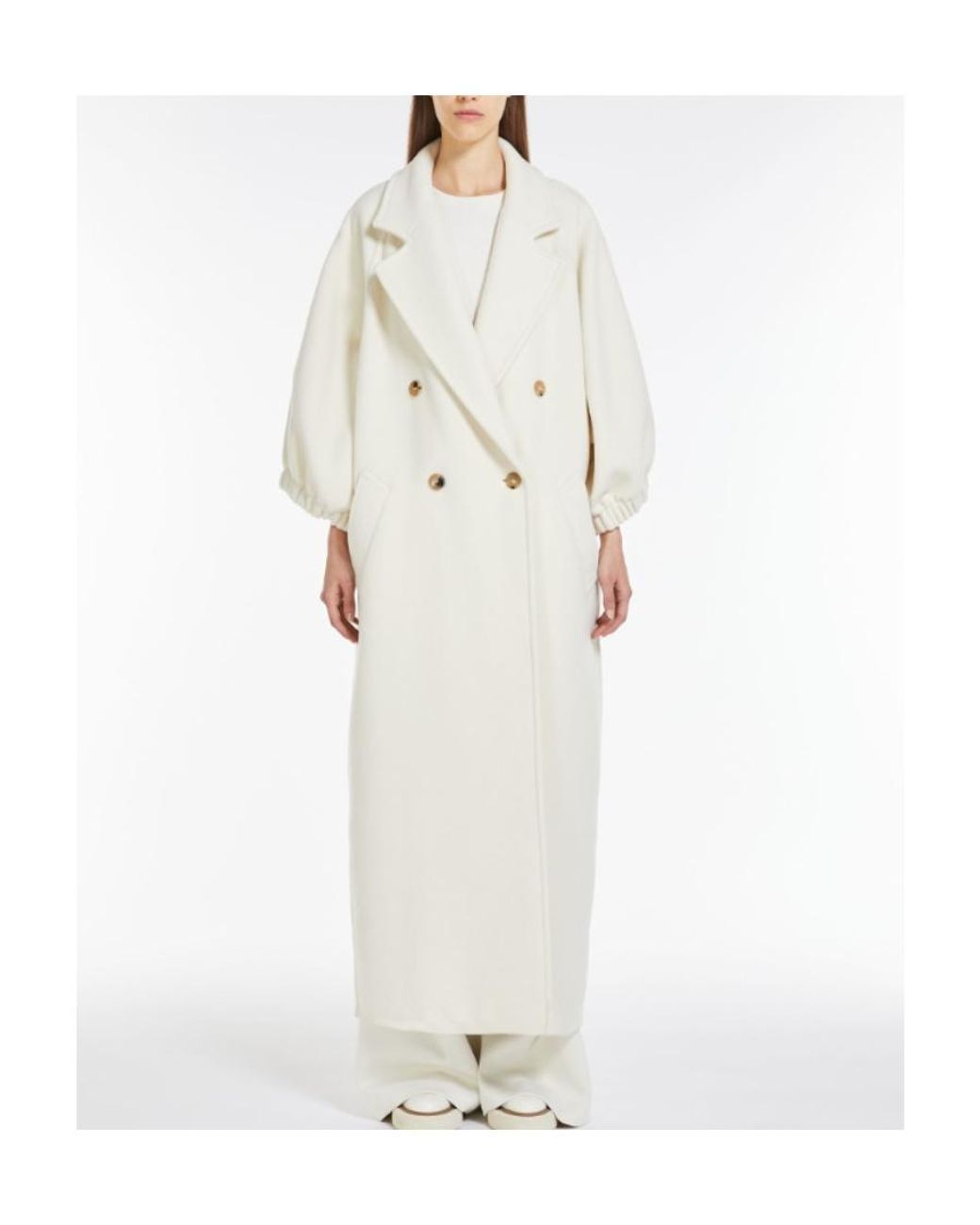 Max Mara White Zaffo Double-Breasted Coat