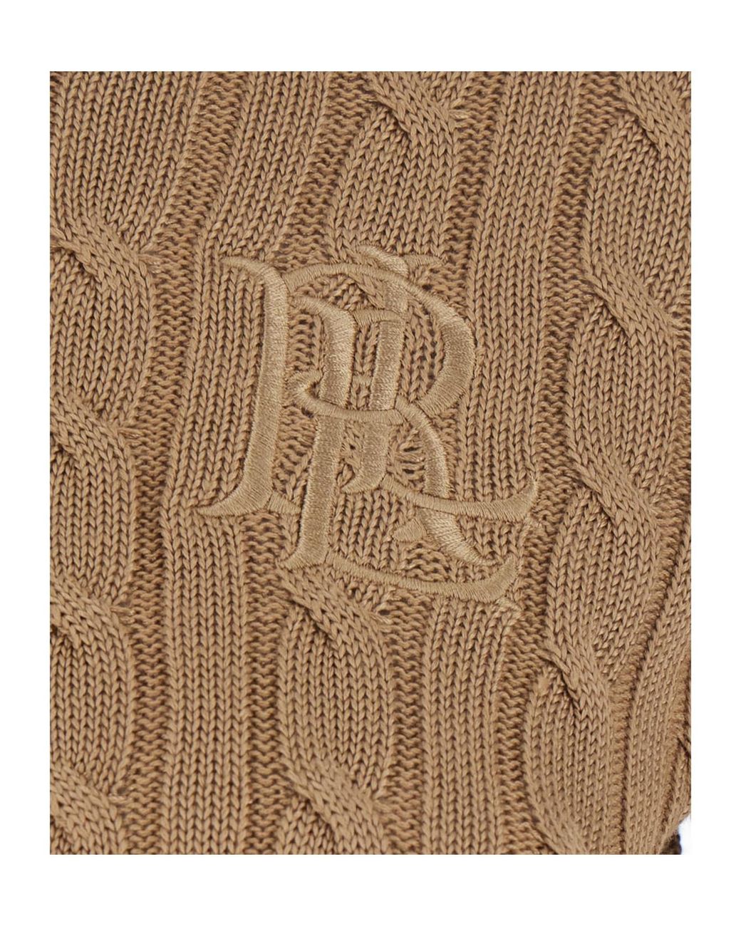 Ralph Lauren Brown Lauren Cable Logo Knitted Sweater