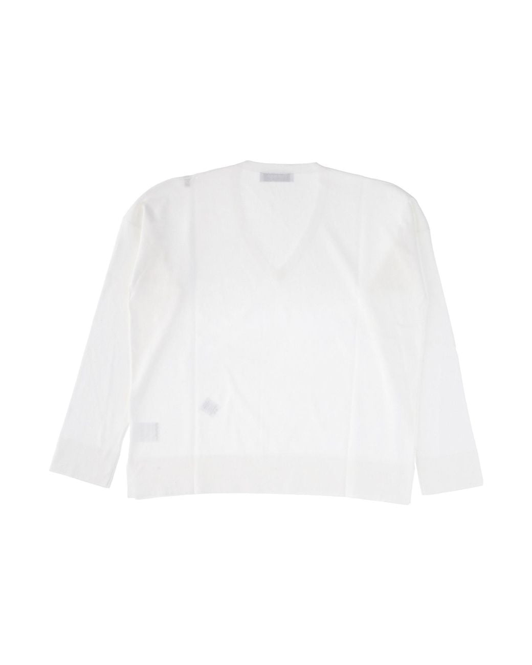 Gran Sasso White V-Neck Sweater
