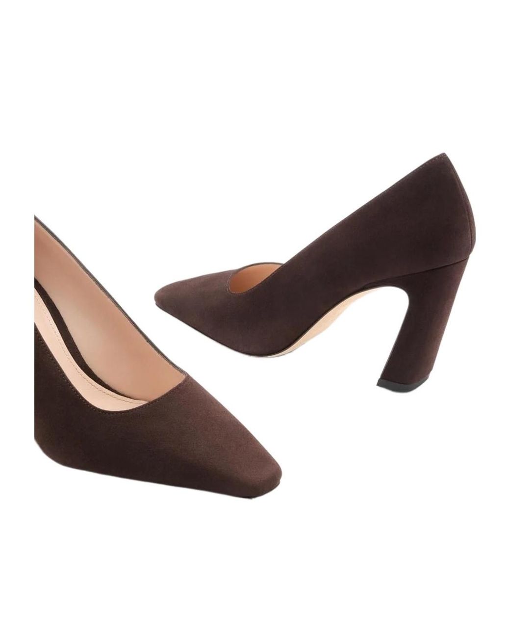 Stuart Weitzman Brown Square-Toe High Heels