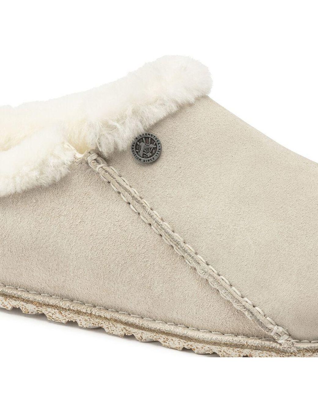 Birkenstock White Zermatt Premium Slippers