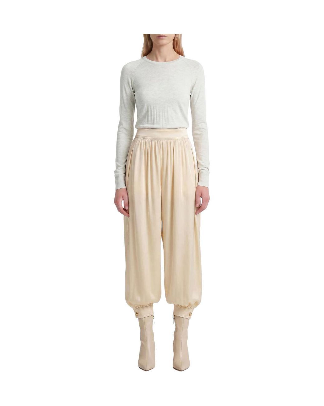 Isabel Marant White Long-Sleeved Crew-Neck Top