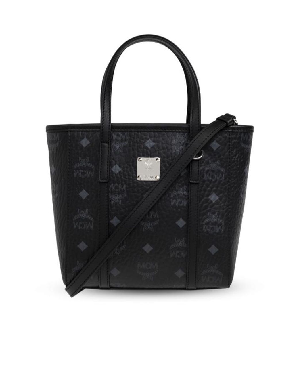 MCM Black Signature Pattern Shoulder Bag