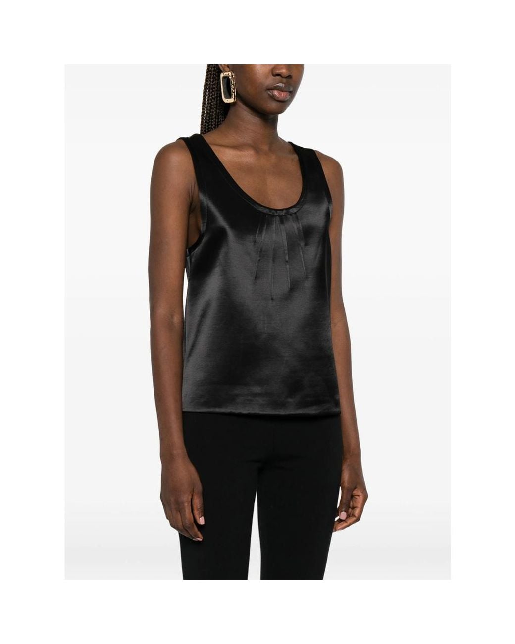 Saint Laurent Black Cassandre Shift Top