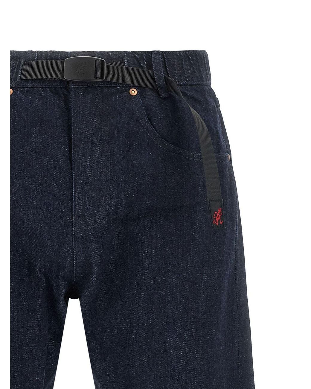 Gramicci Blue Integrated Belt Japanese Denim Jeans for men