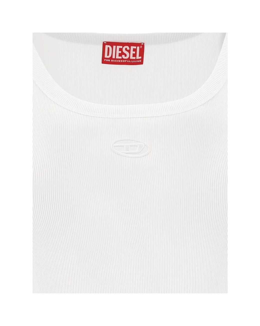 DIESEL White T-Wife-Od Ribbed Tank Top