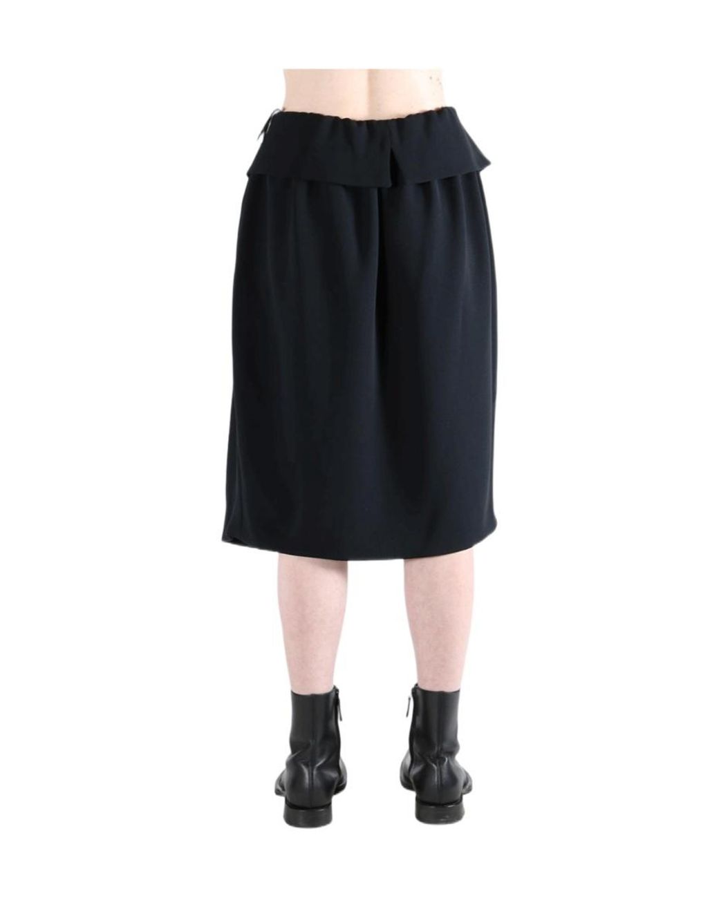Dries Van Noten Black Heavyweight Polyester Crepe Skirt