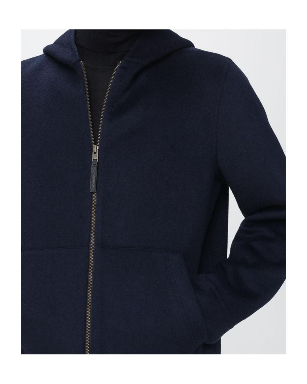 Woolrich Blue Zip-Up Hooded Jacket for men