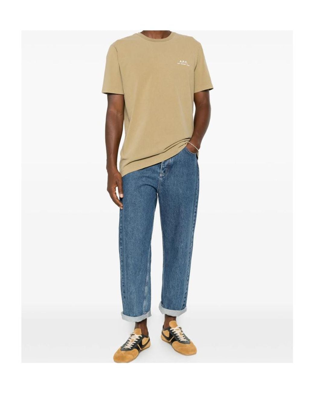 A.P.C. Natural Rue Madame Logo-Print T-Shirt for men