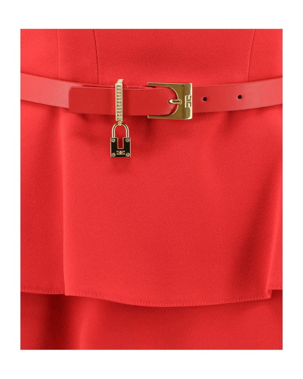 Elisabetta Franchi Belted Tiered Mini Dress