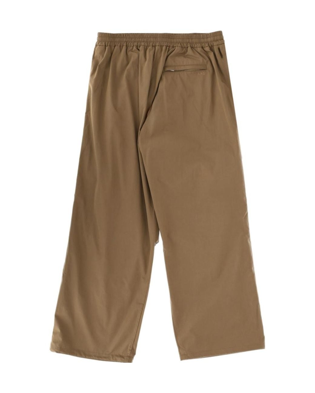 A.P.C. Green Wide Leg Elasticated Waistband Trousers for men