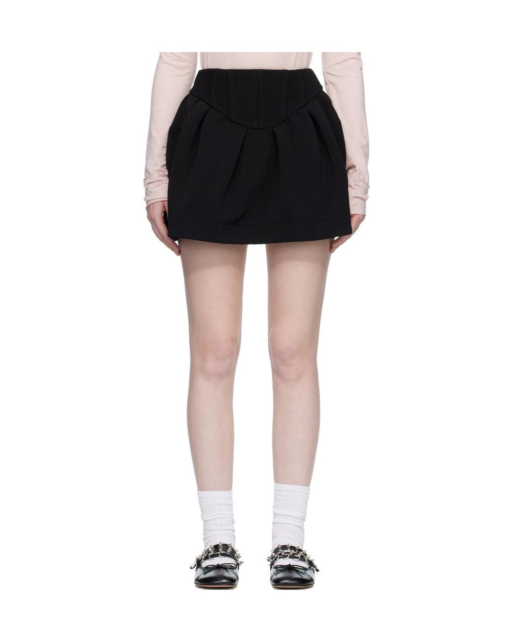 OPEN YY Black Wire Mini Skirt