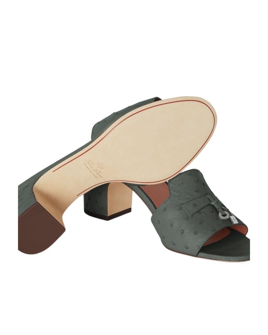 Loro Piana Black Round-Headed High-Heeled Sandals