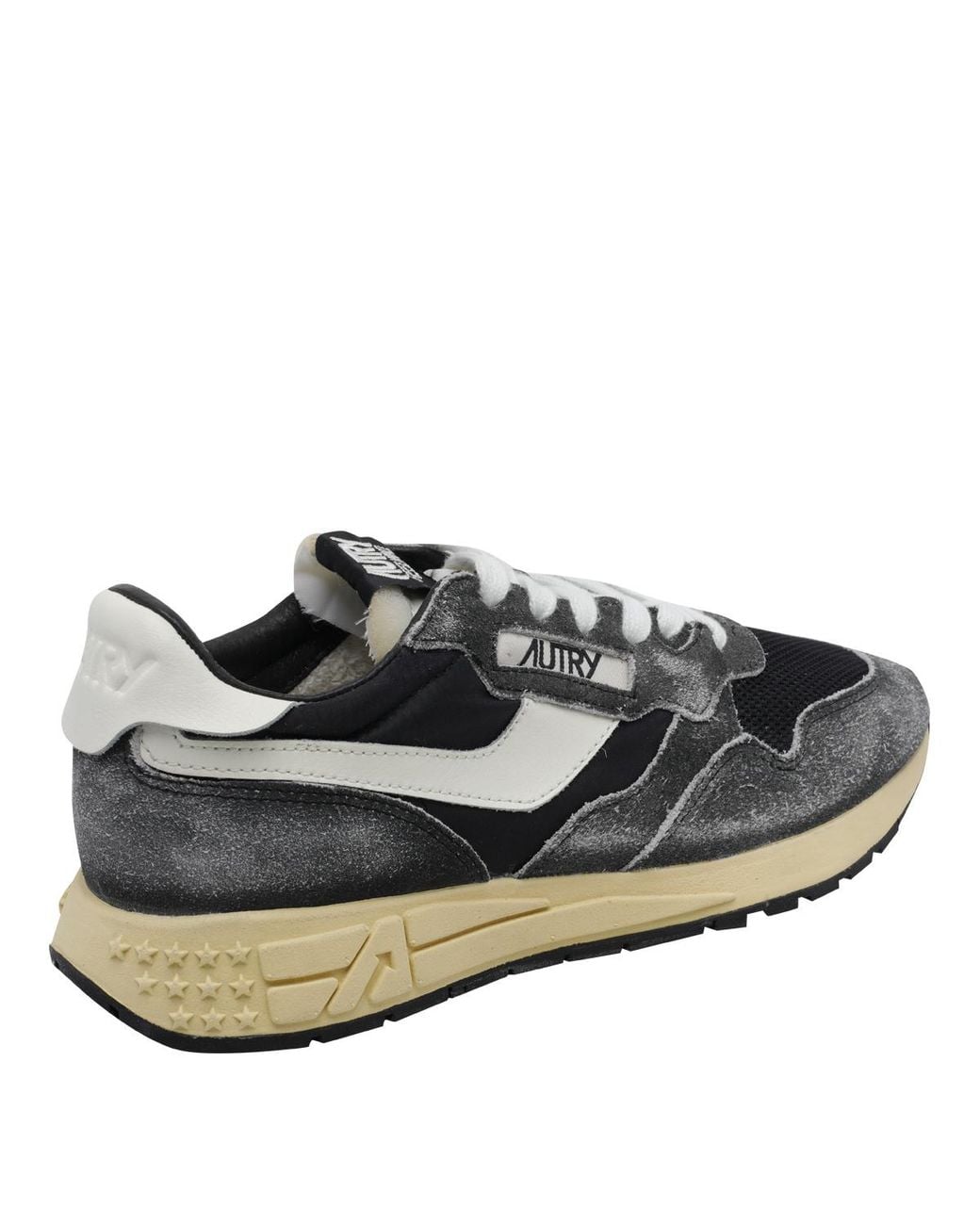 Autry Black Low-Top Sneakers With Nylon And Suede Cow Leather Composition for men