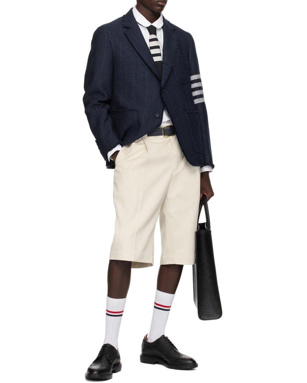 Thom Browne White Long-Sleeved Buttoned Shirt for men