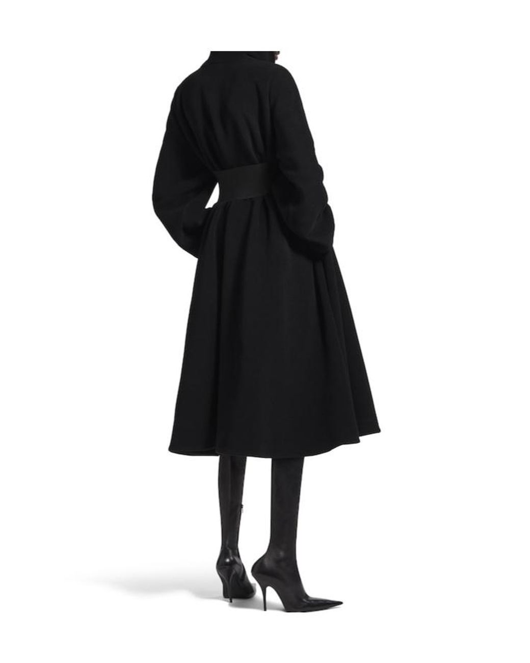 Balenciaga Black Belted Wrap Coat