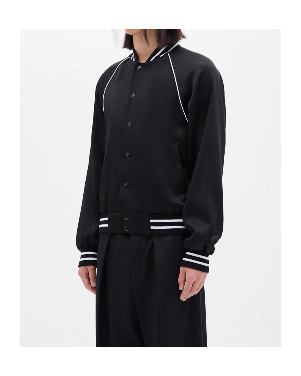 Ann Demeulemeester Black Esko Slim Fit Raglan Bomber Jacket for men