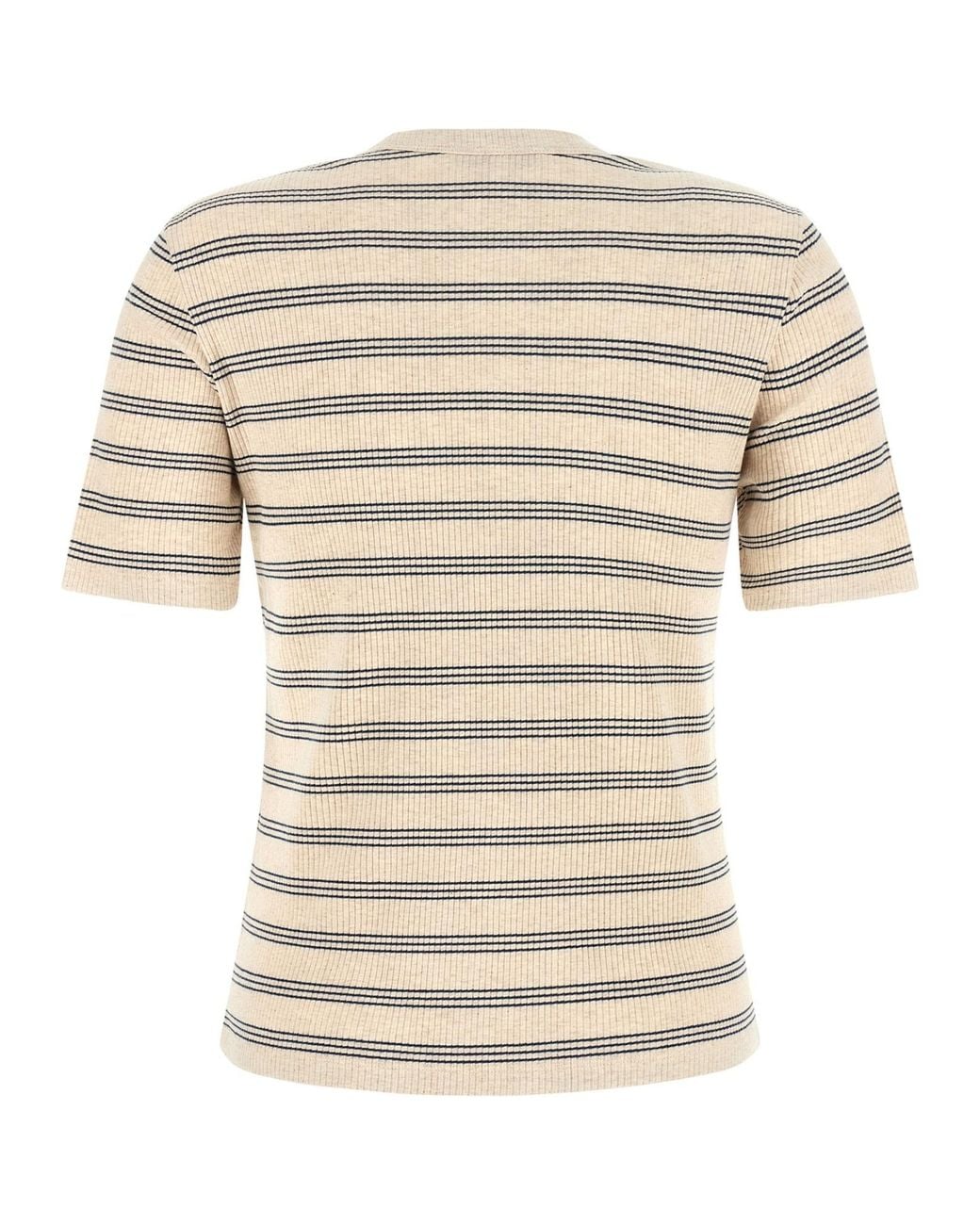 Maison Kitsuné White Maison Kitsuné Baby Fox Striped Fitted T-Shirt