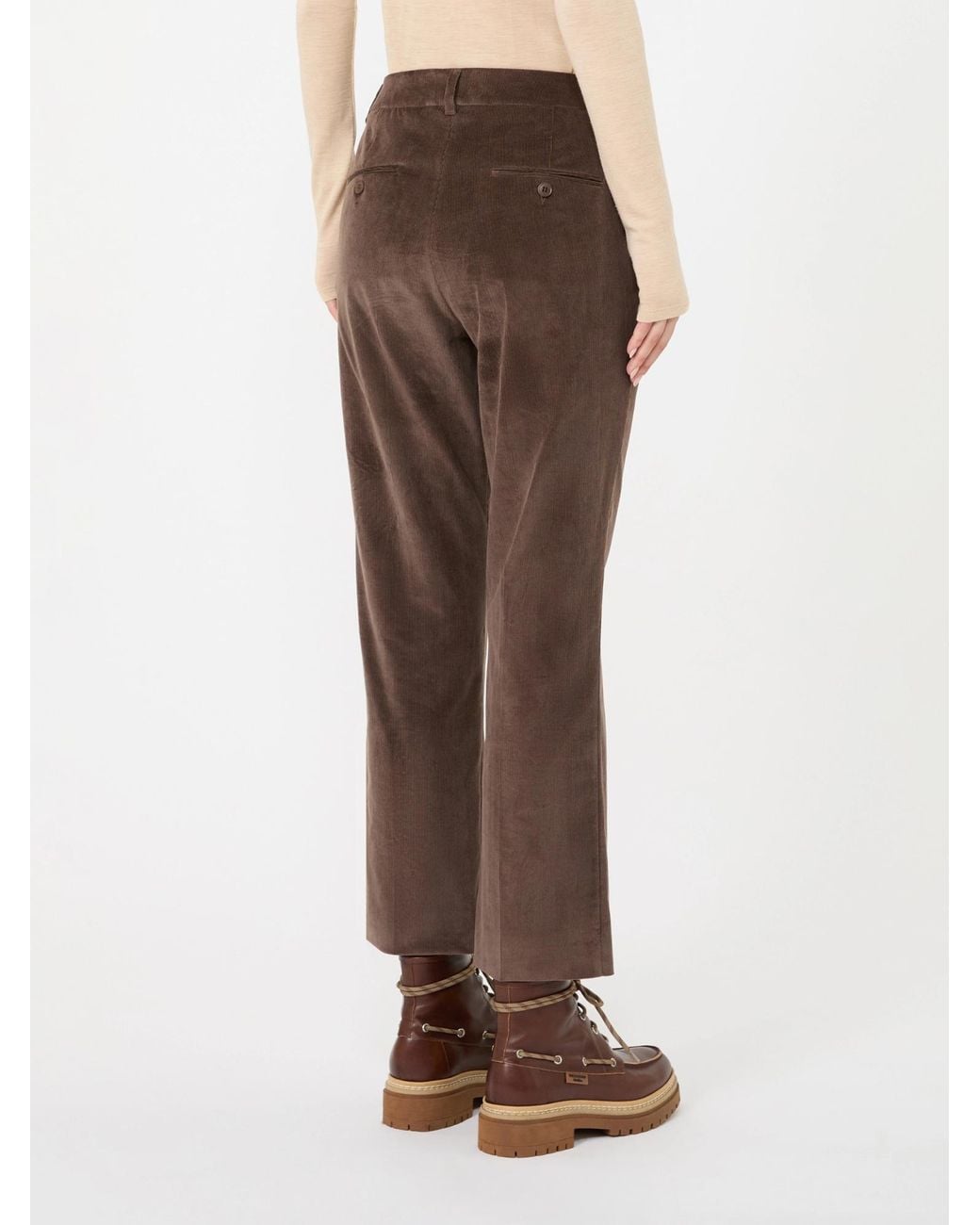 Weekend by Maxmara Brown Corduroy Straight-Leg Pants