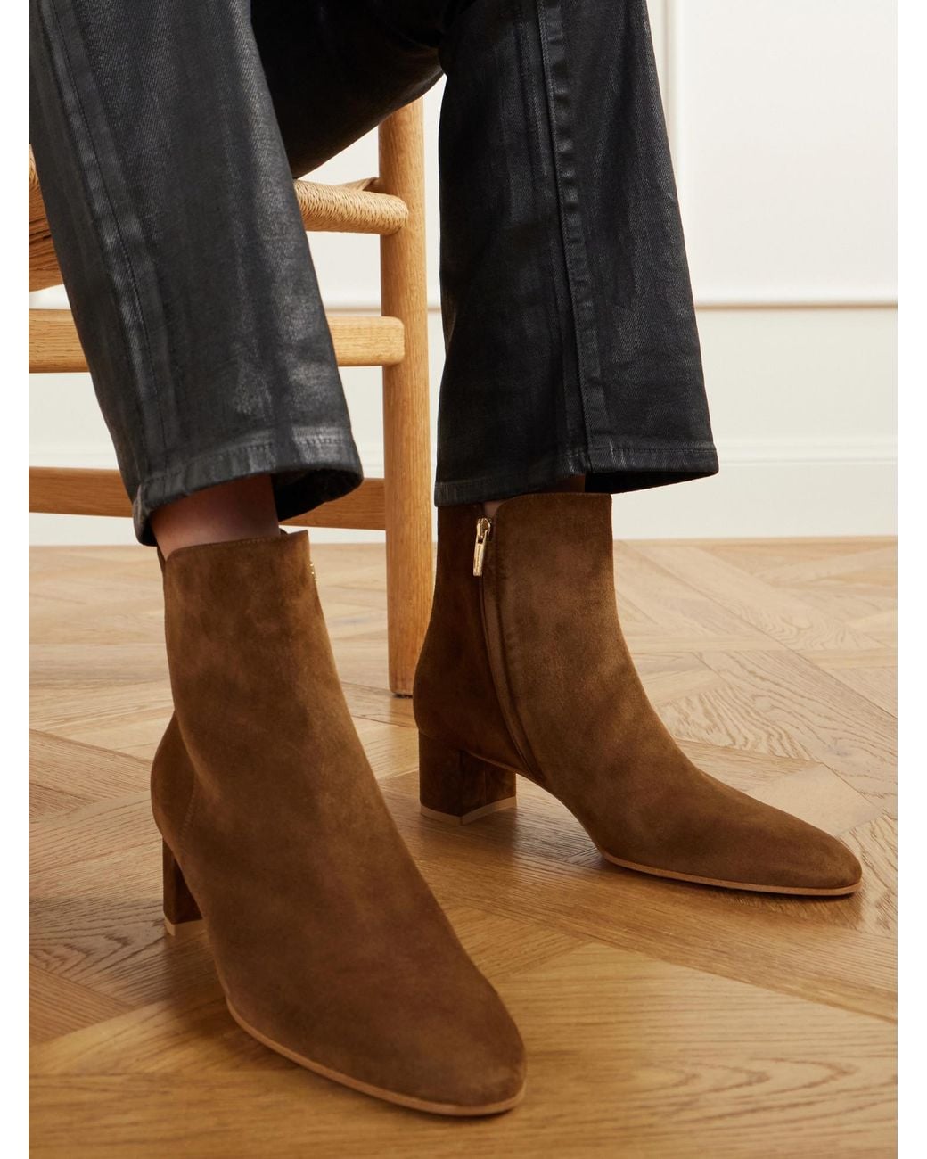 Gianvito Rossi Brown 55 Suede Ankle-Boots