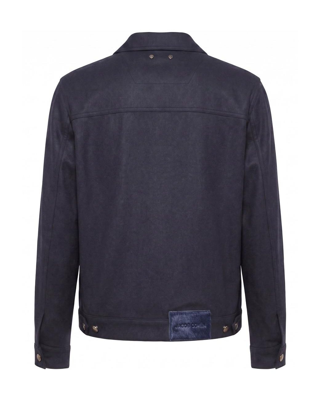 Jacob Cohen Blue Logo-Patch Button-Up Jacket for men