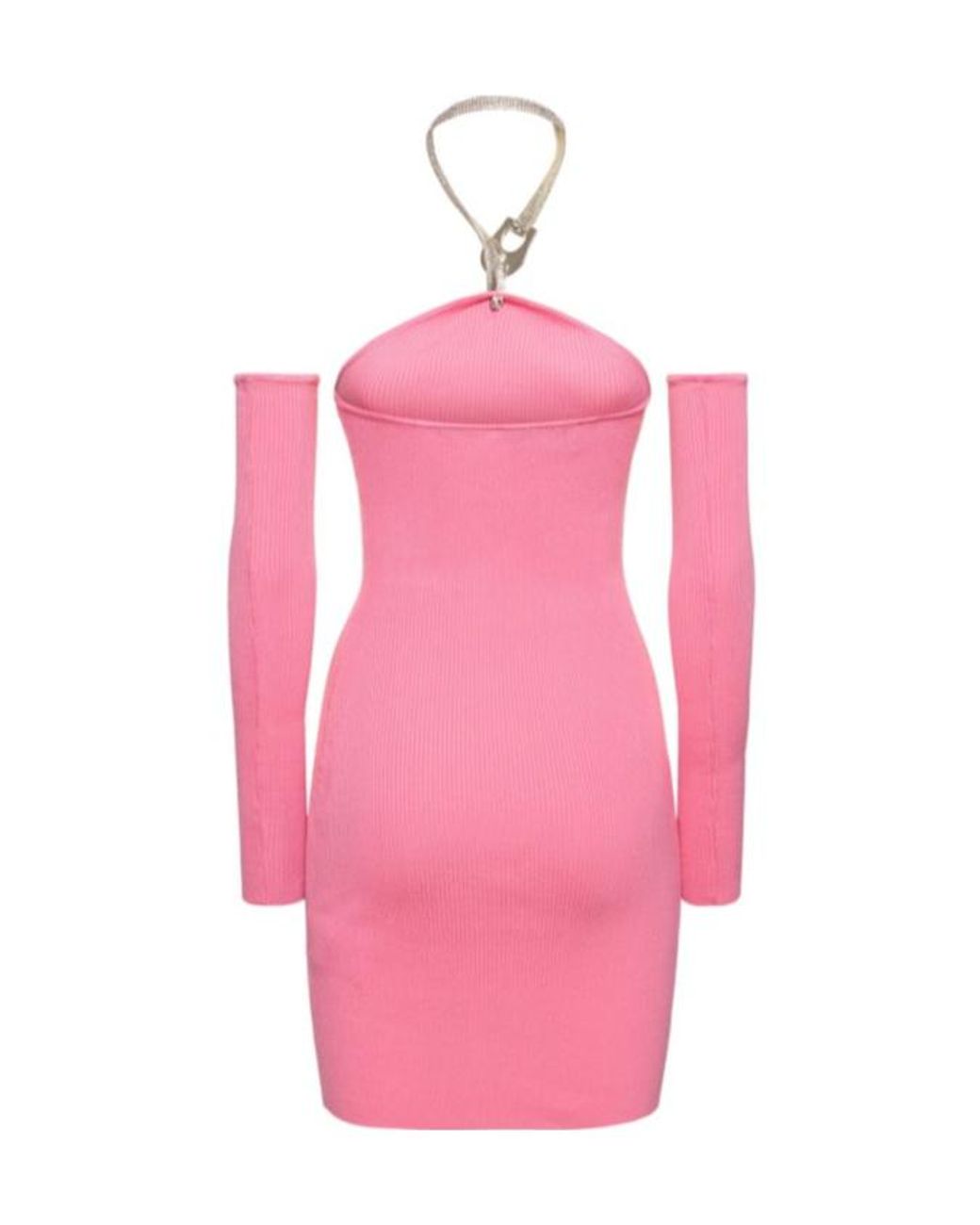 GIUSEPPE DI MORABITO Pink Elasticity Mini Knitted Dress