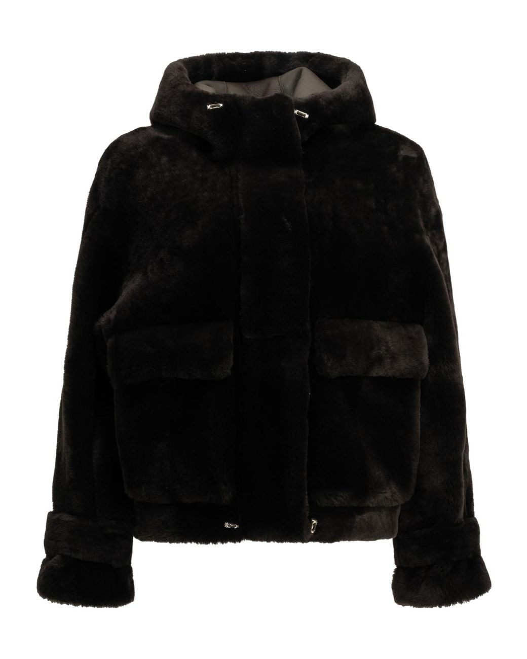Blancha Black Hooded Fur Jacket