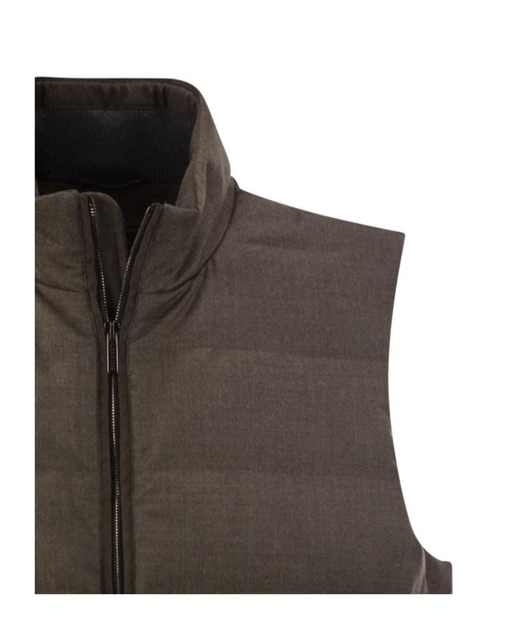 Peserico Brown Quilted Down Vest for men