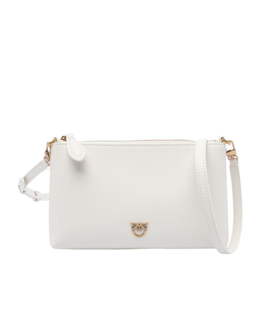 Pinko Flat Horizontal Top Zipped Shoulder Bag in White | Lyst