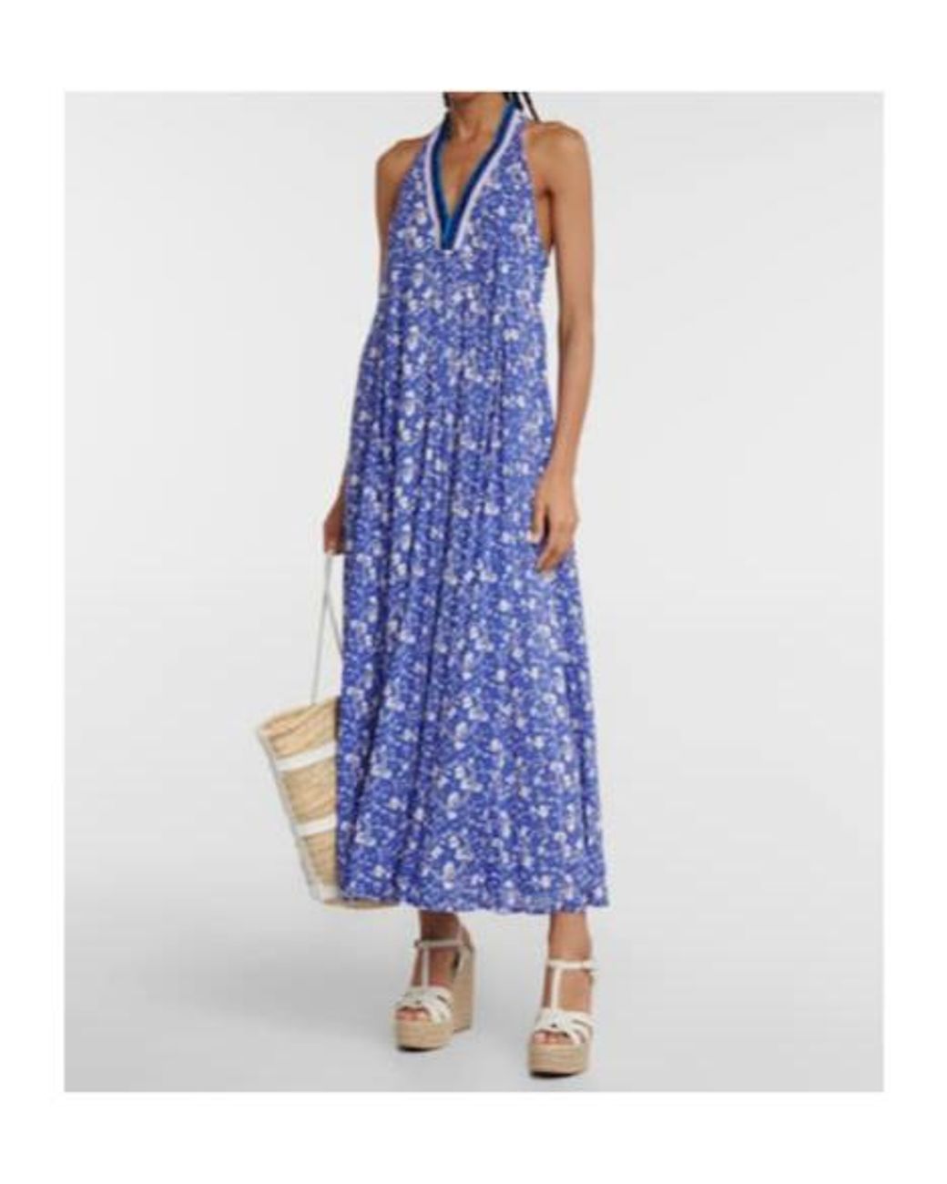 Poupette Blue Nava Floral Maxi Dress
