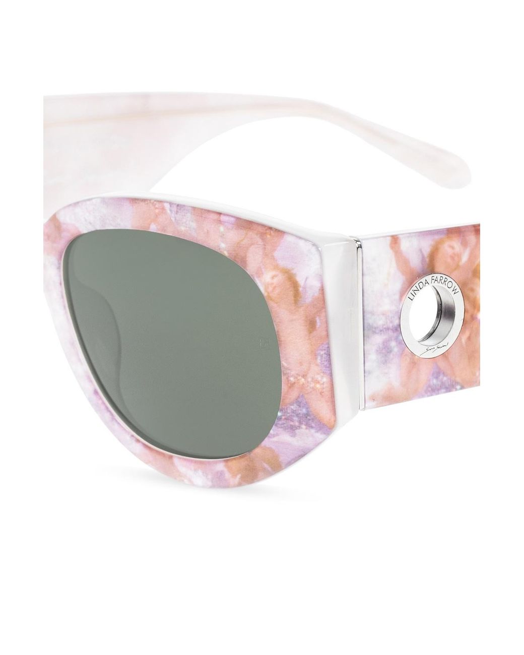 Linda Farrow Metallic X Sara Shakeel Debbie Floral Printed Sunglasses