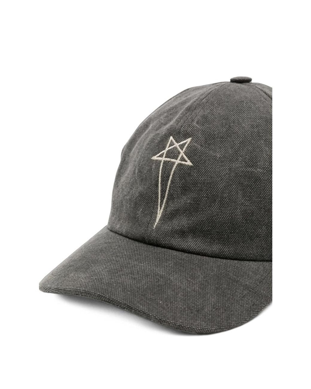 Rick Owens Gray Graphic Baseball Cap for men