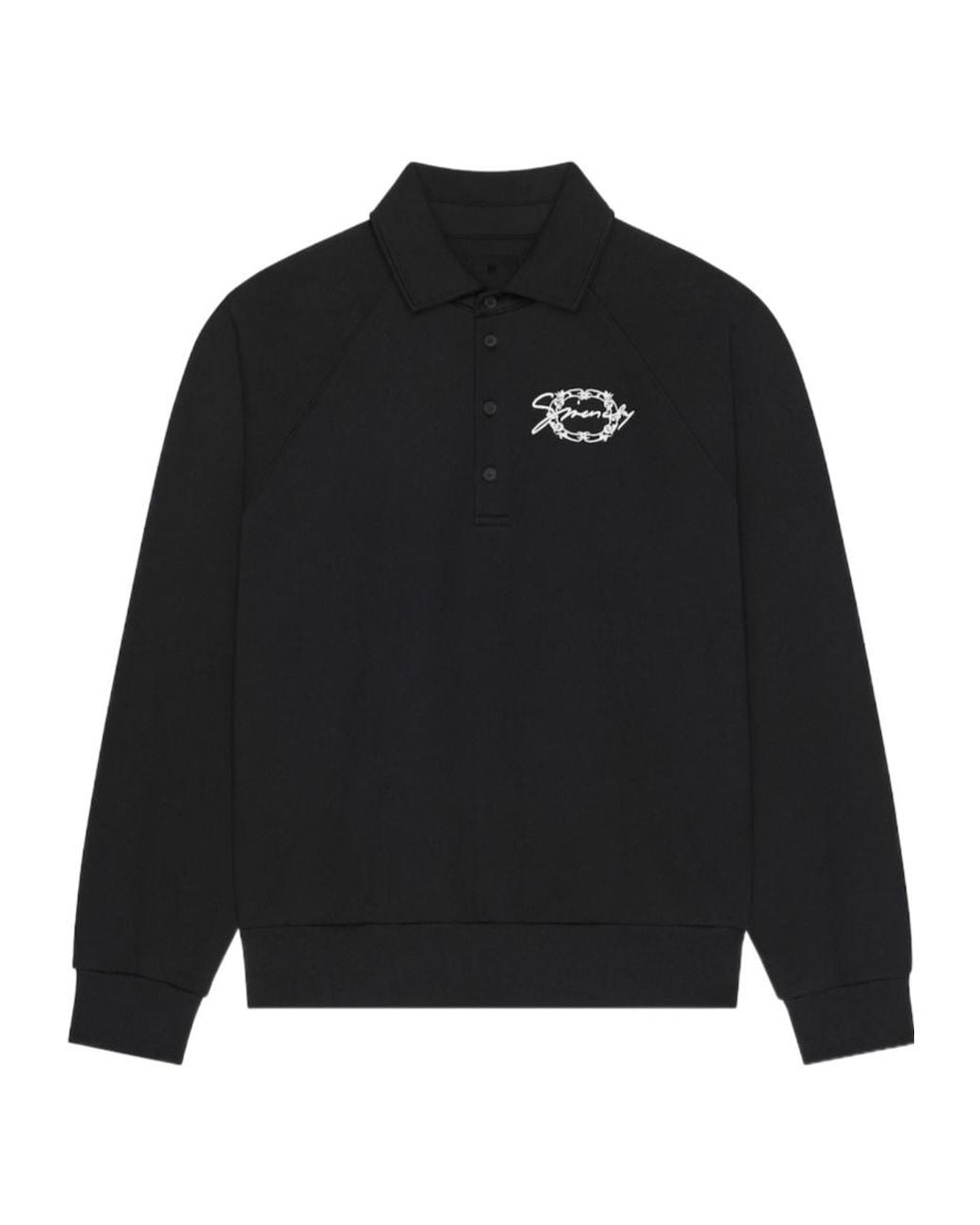 Givenchy Black Embroidered-Logo Polo Shirt for men