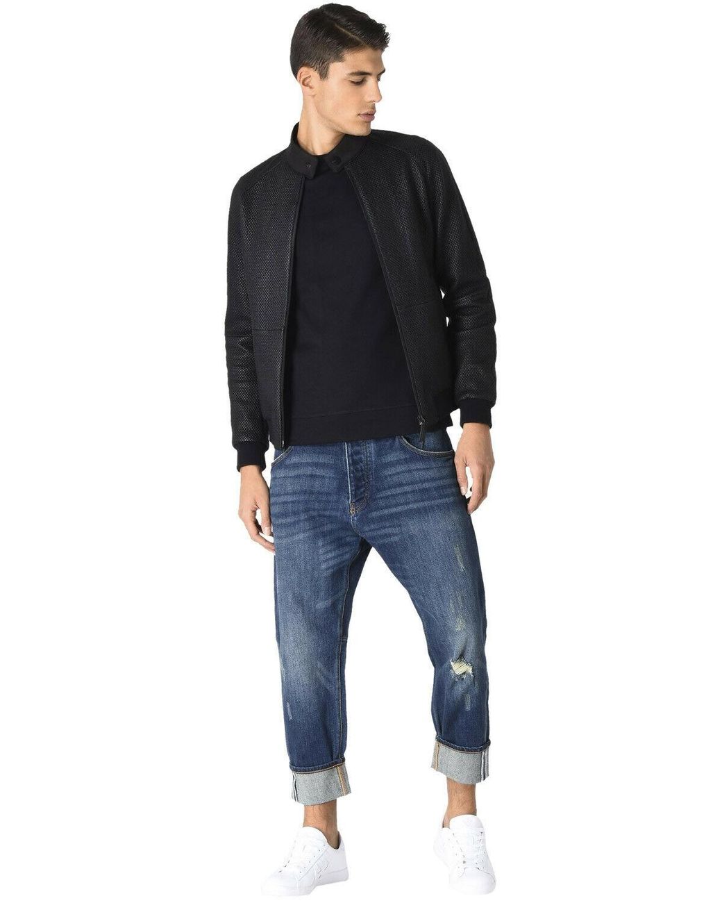 Armani Jeans Black Sports Sweater for men