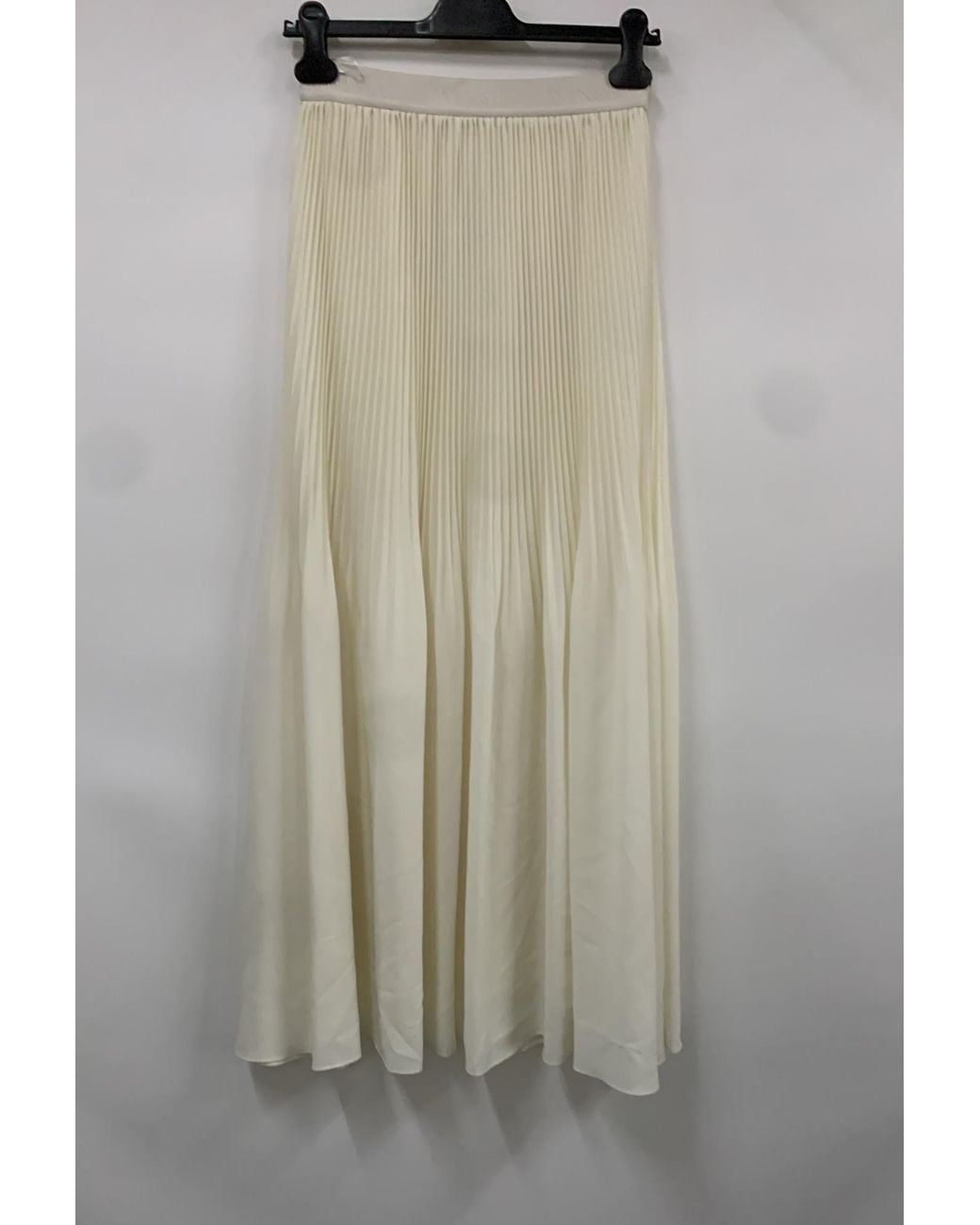 Twinset White Pleated Logo-Waist Long Skirt