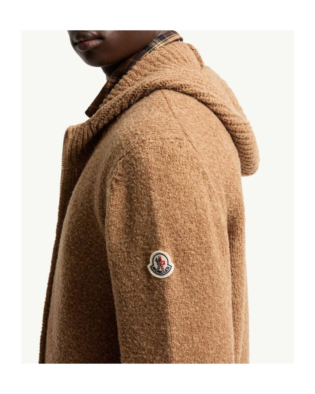 Moncler Brown Zip-Up Hooded Cardigan for men
