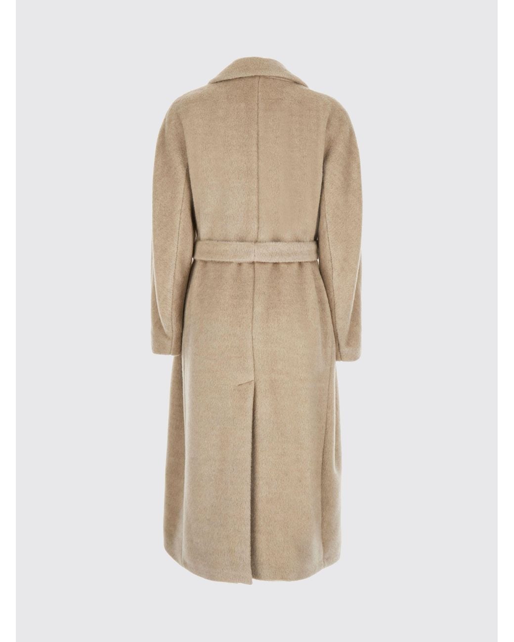Max Mara Natural Double-Breasted Alpaca And Wool Coat
