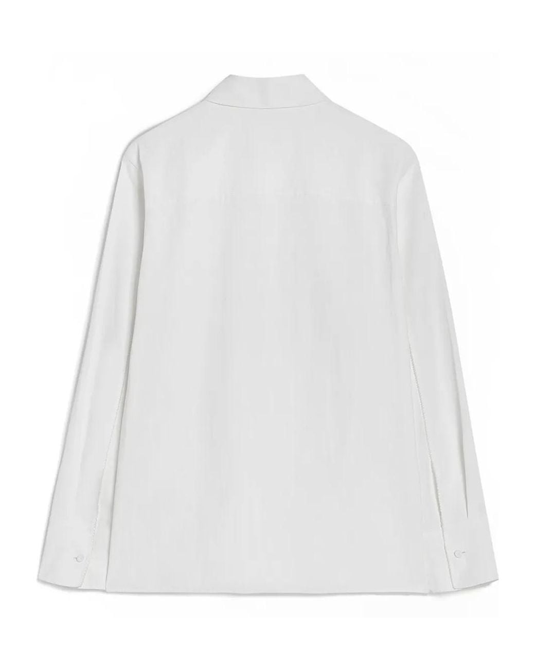 Jil Sander White Pleated Long Sleeves Shirt