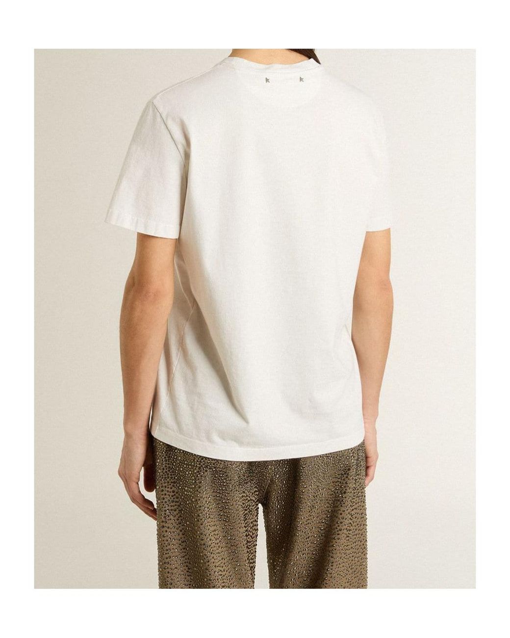 Golden Goose Deluxe Brand White Printed Crewneck T-Shirt