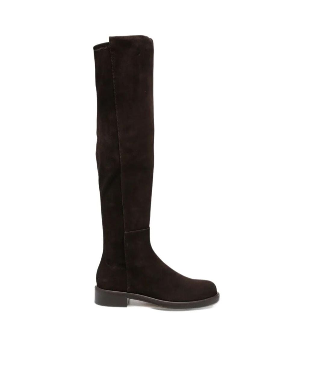 Stuart Weitzman Black Round-Toe Knee-High Boots