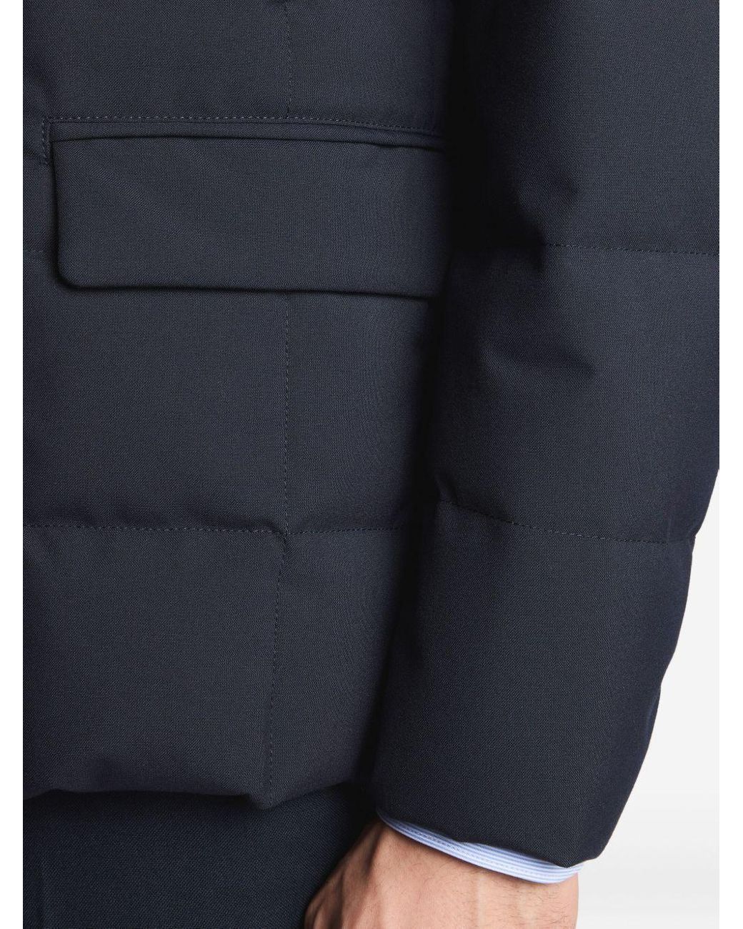 Fay Blue Quilted Button-Up Jacket for men