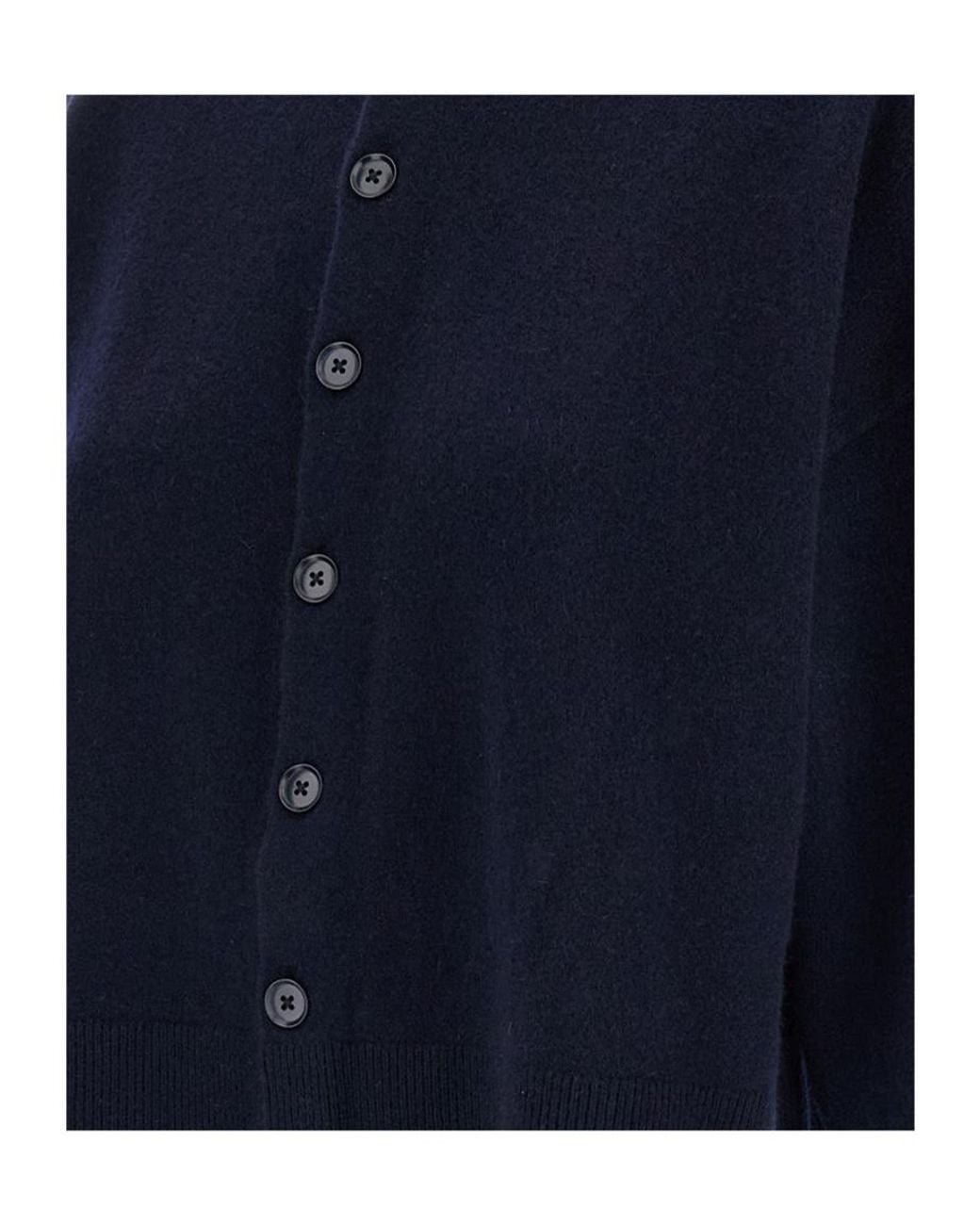 Extreme Cashmere Blue Long-Sleeved Crewneck Cardigan