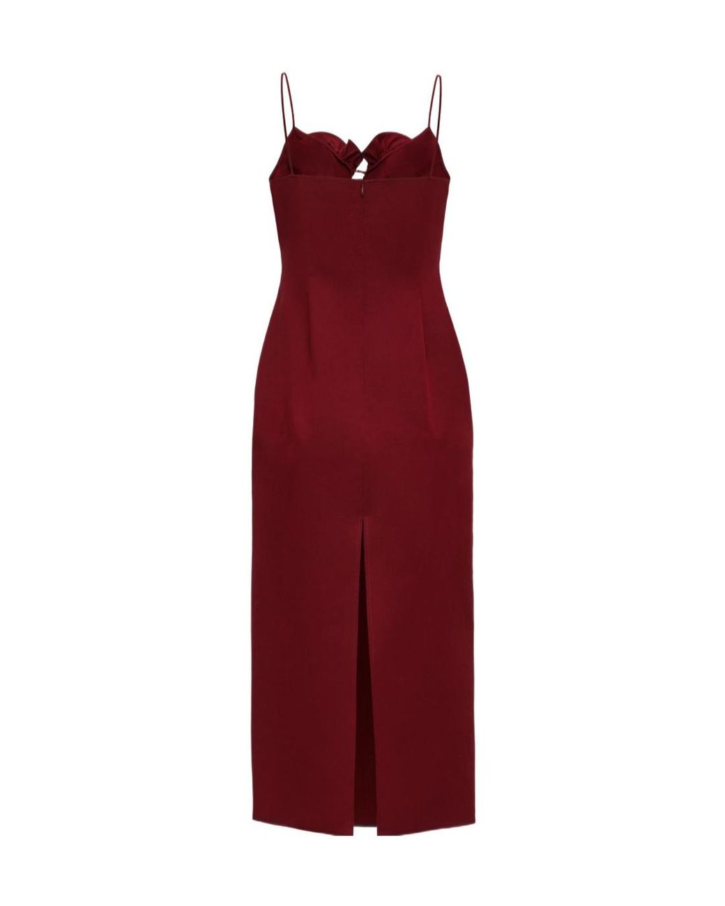 Magda Butrym Red Cotton And Silk Flower-Detail Midi Beach Dress
