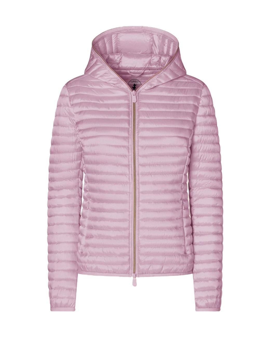 Save The Duck Purple Zip-Up Hooded Quilted Jacket