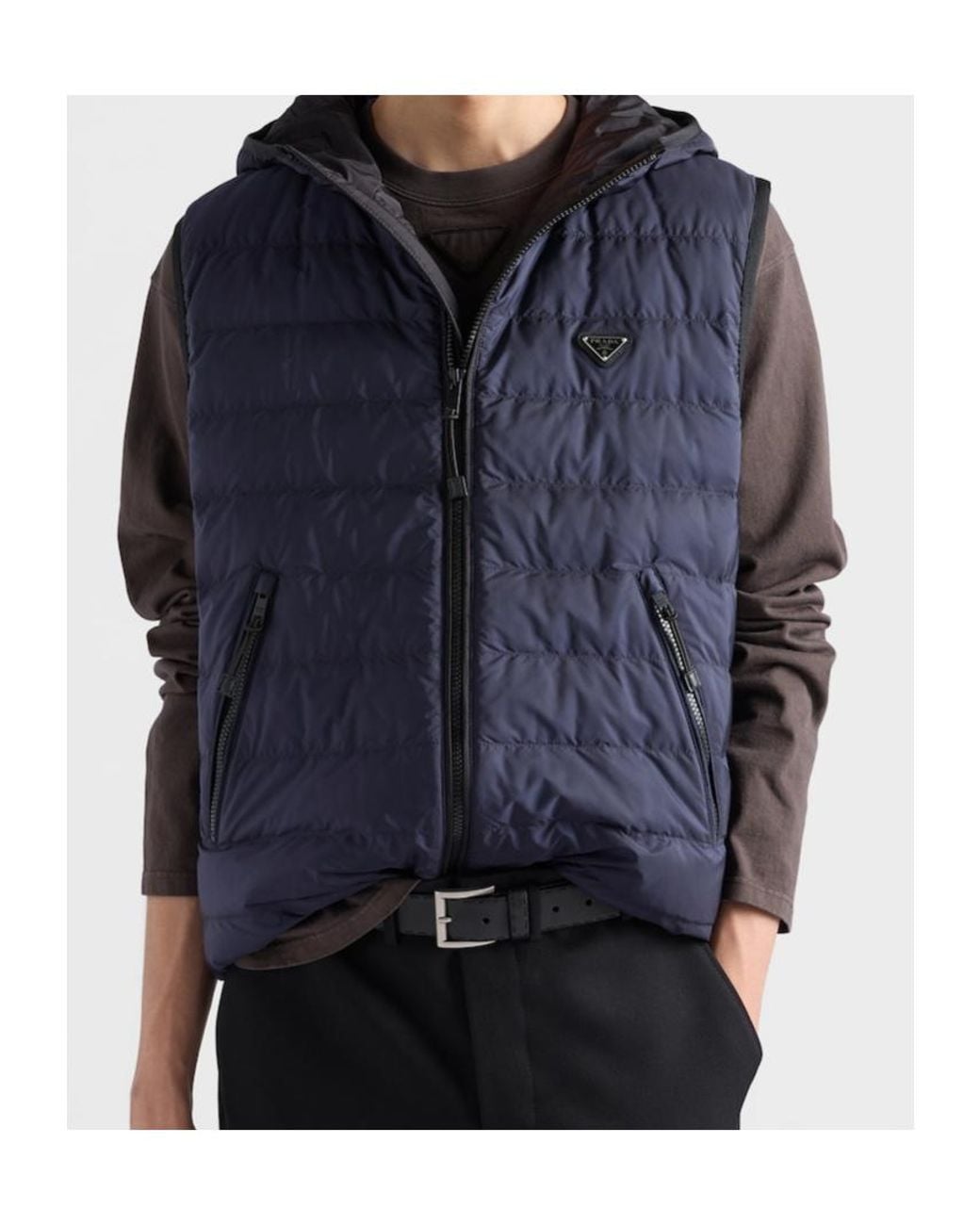 Prada Blue Re-Nylon Down Vest for men