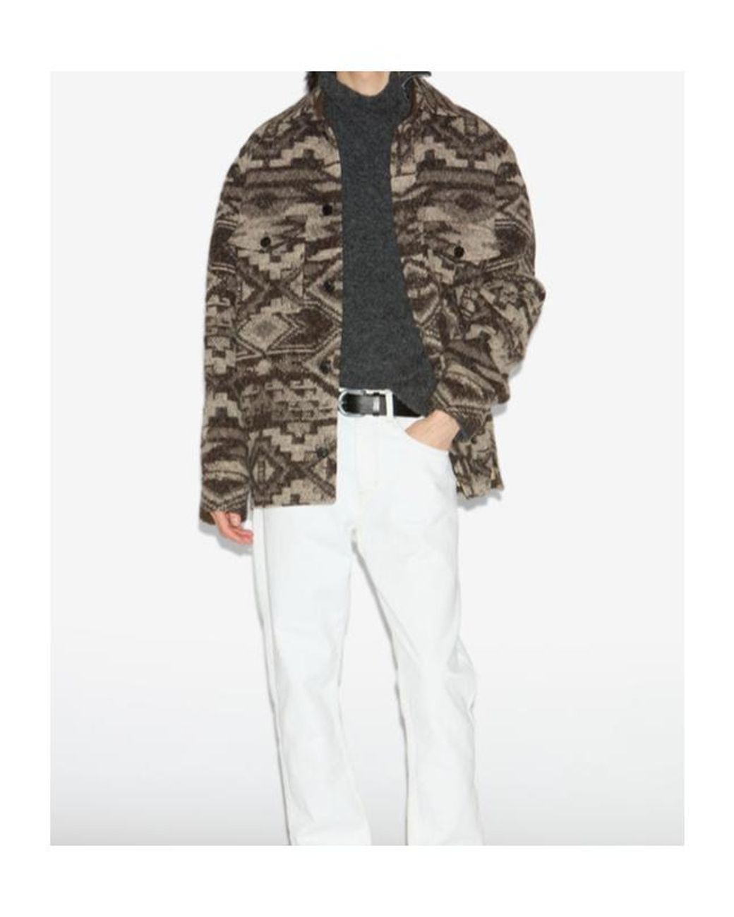 Isabel Marant Gray Kervon Long-Sleeved Shirt for men
