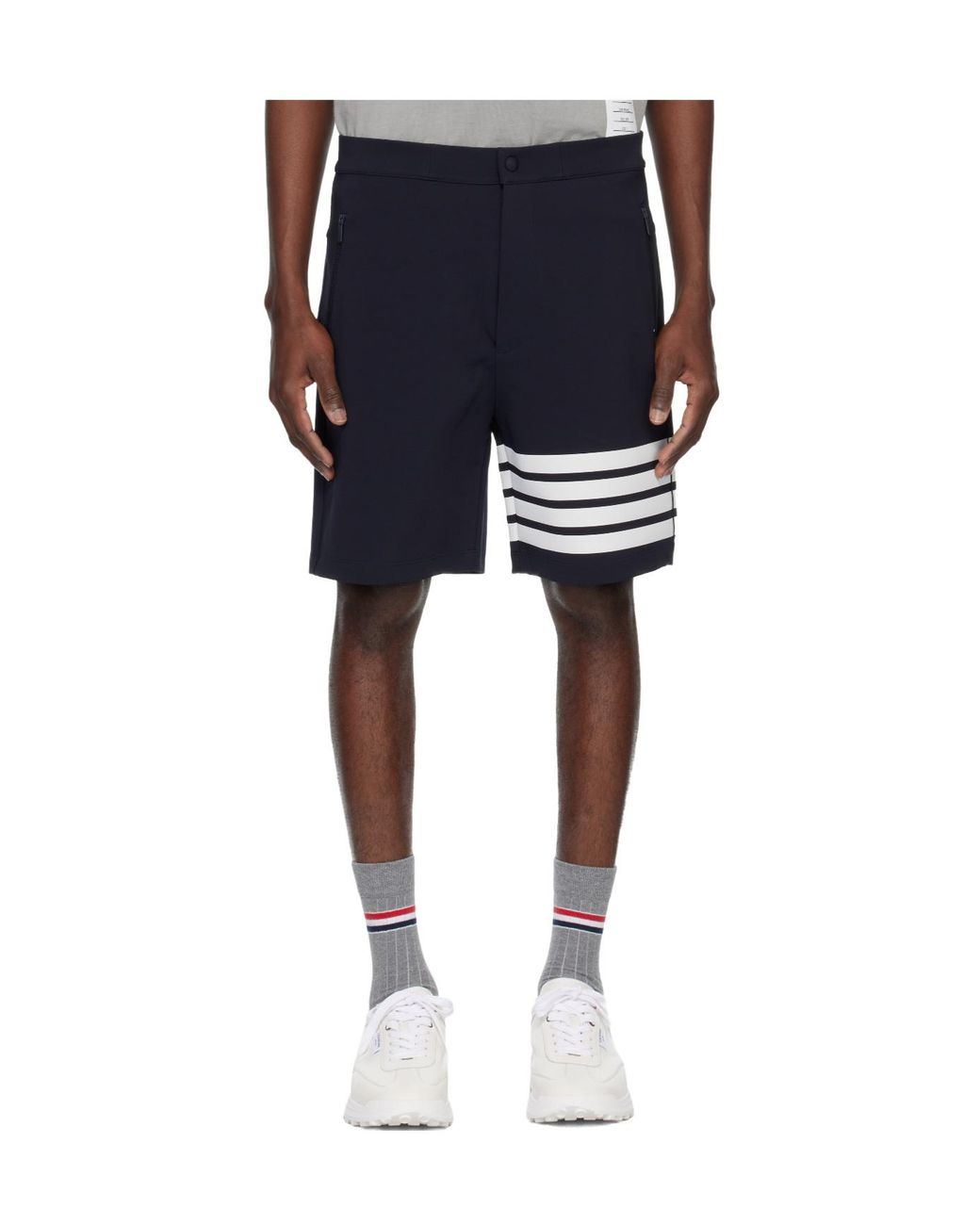 Thom Browne Blue Zipped Pocket Shorts for men