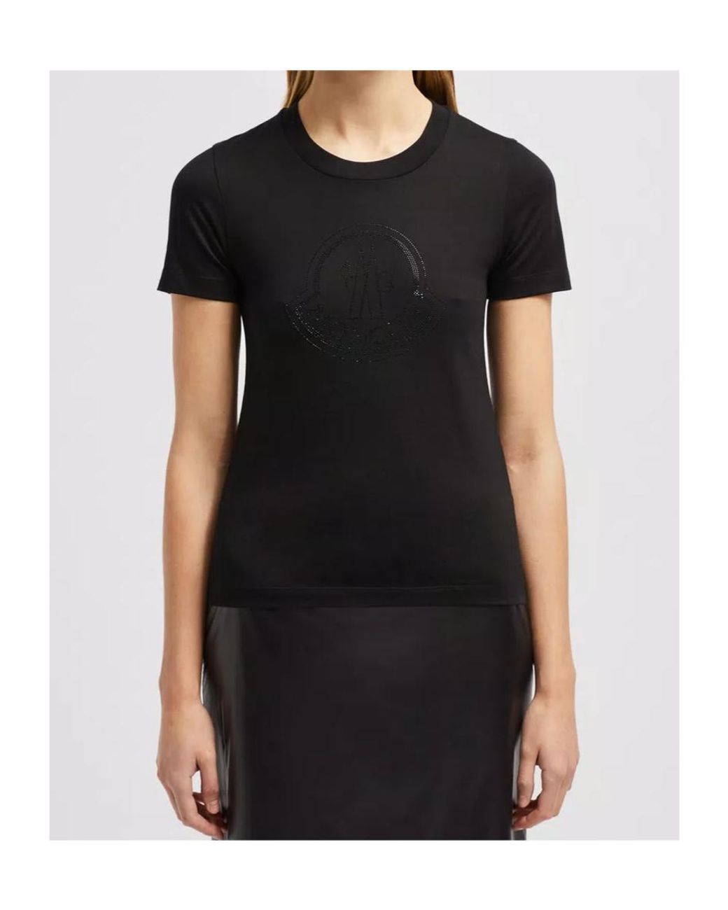 Moncler Black Logo Embellished Crewneck T-Shirt